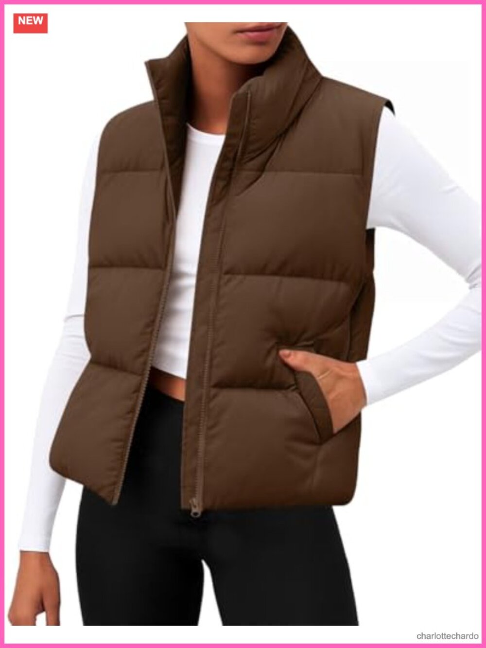 Womens Lightweight Puffer Vest Quilted Sleeveless Zip Up Winter Outerwear